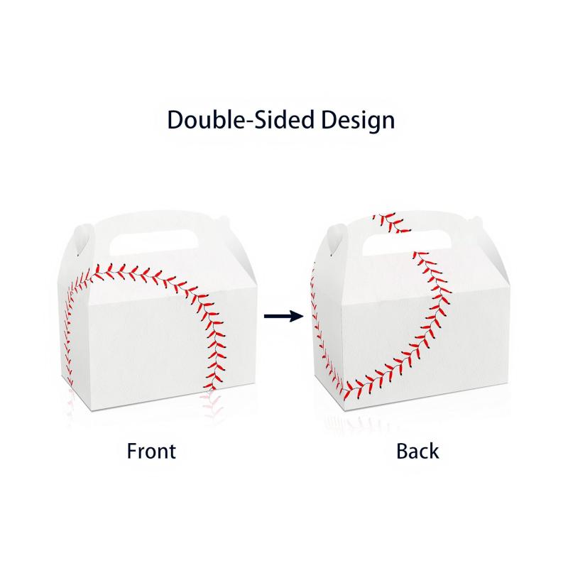 4 szt./zestaw, Pudełka na upominki na przyjęcie baseballowe, Pudełka na upominki na przyjęcie o tematyce sportowej baseballu, Torebki na cukierki, przekąski, prezenty, Prezenty na przyjęcie urodzinowe, święta, Pudełka na prezenty noworoczne
