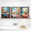 Funny Monkey Reading Newspaper OnToilet Canvas Print Black Cat Animal Bathroom Wall Art Poster for Modern Living Room Home Decor