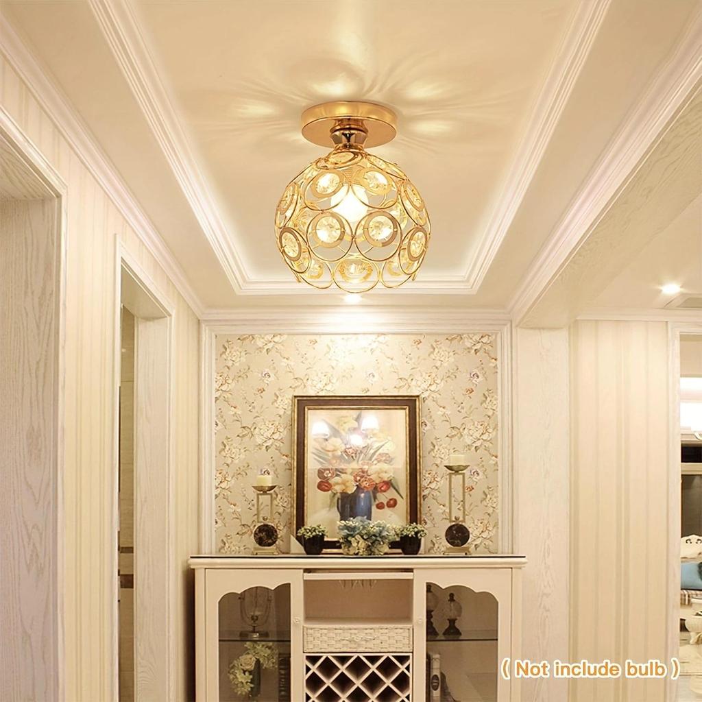 Modern Minimalist Crystal Bullseye Ceiling Light - Luxury Pendant for Living Room, Aisle, or Dining Area