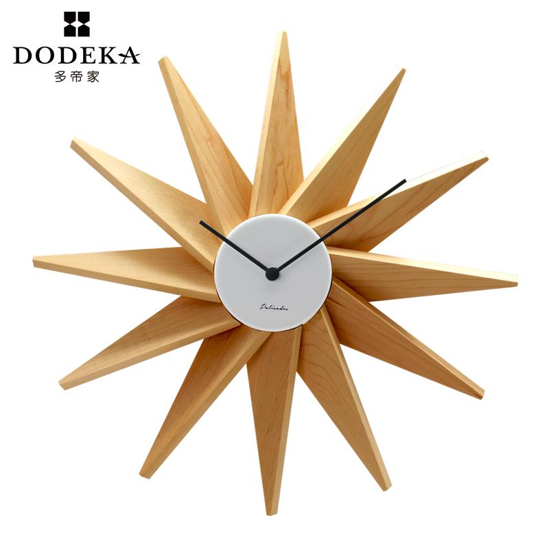 

Wood Petal Shape Wall Clock Single Side Watches Interior Ornaments Silent Home Decoration Accessories Aesthetic Creative Design 16 Inches