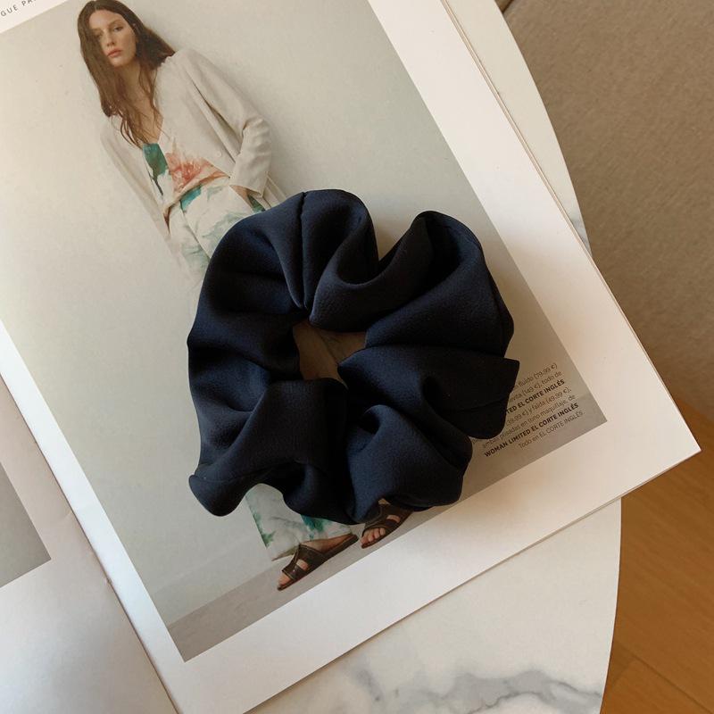 Korean Dongdaemun Women's French Silk Hair Scrunchie - Elegant Satin Hair Tie Accessories