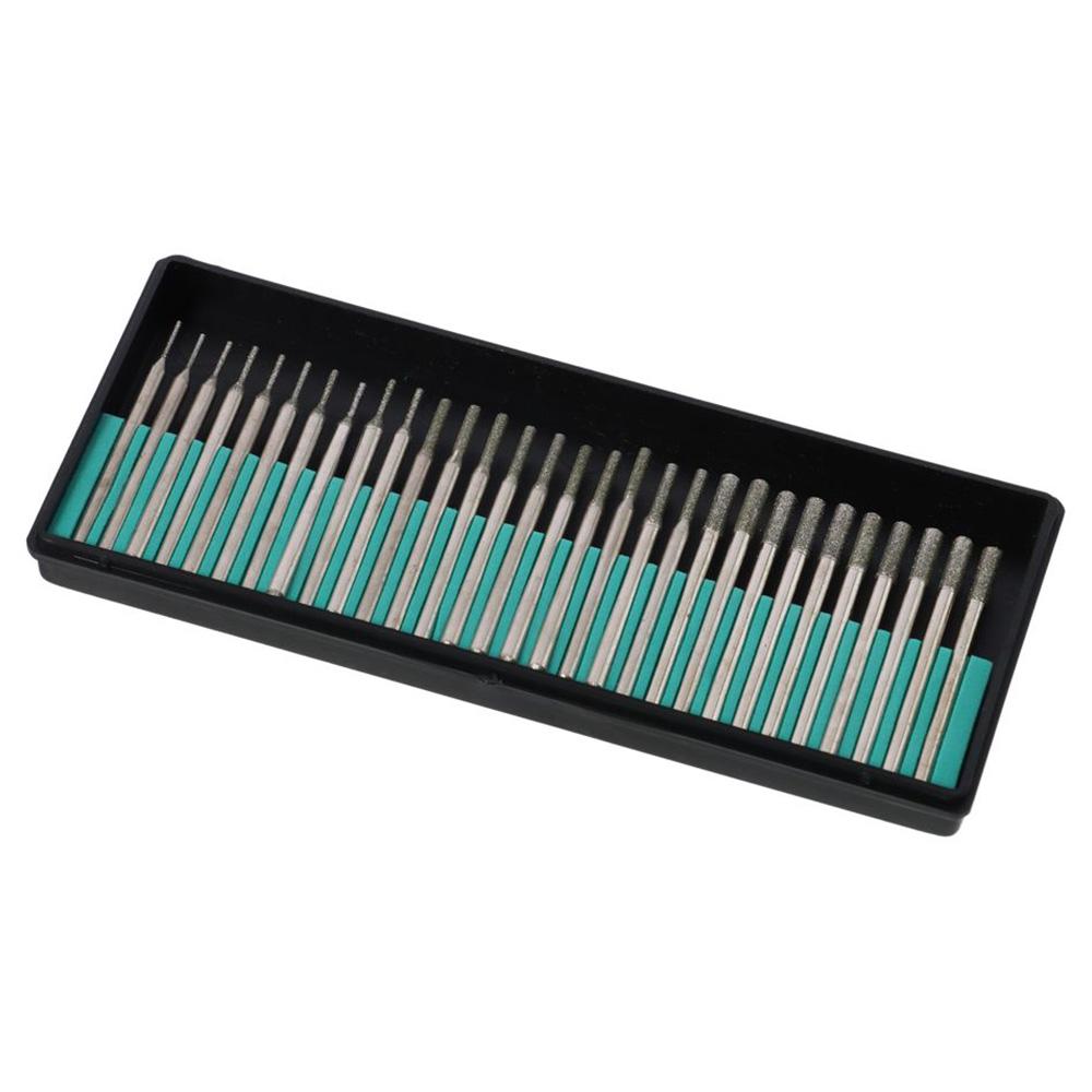 30 Pcs 1/8 Shank 1mm 2mm 3mm Diamond Drill Bit Set Gem Stones Lapidary Tool  Dremel Drill Bits