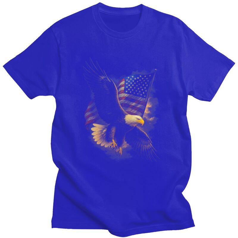 American Bald Eagle Patriotic 4th Of July T Shirt Unisex Women Short Sleeve Tshirt Graphic Tee Pure Cotton Slim Fit Clothing