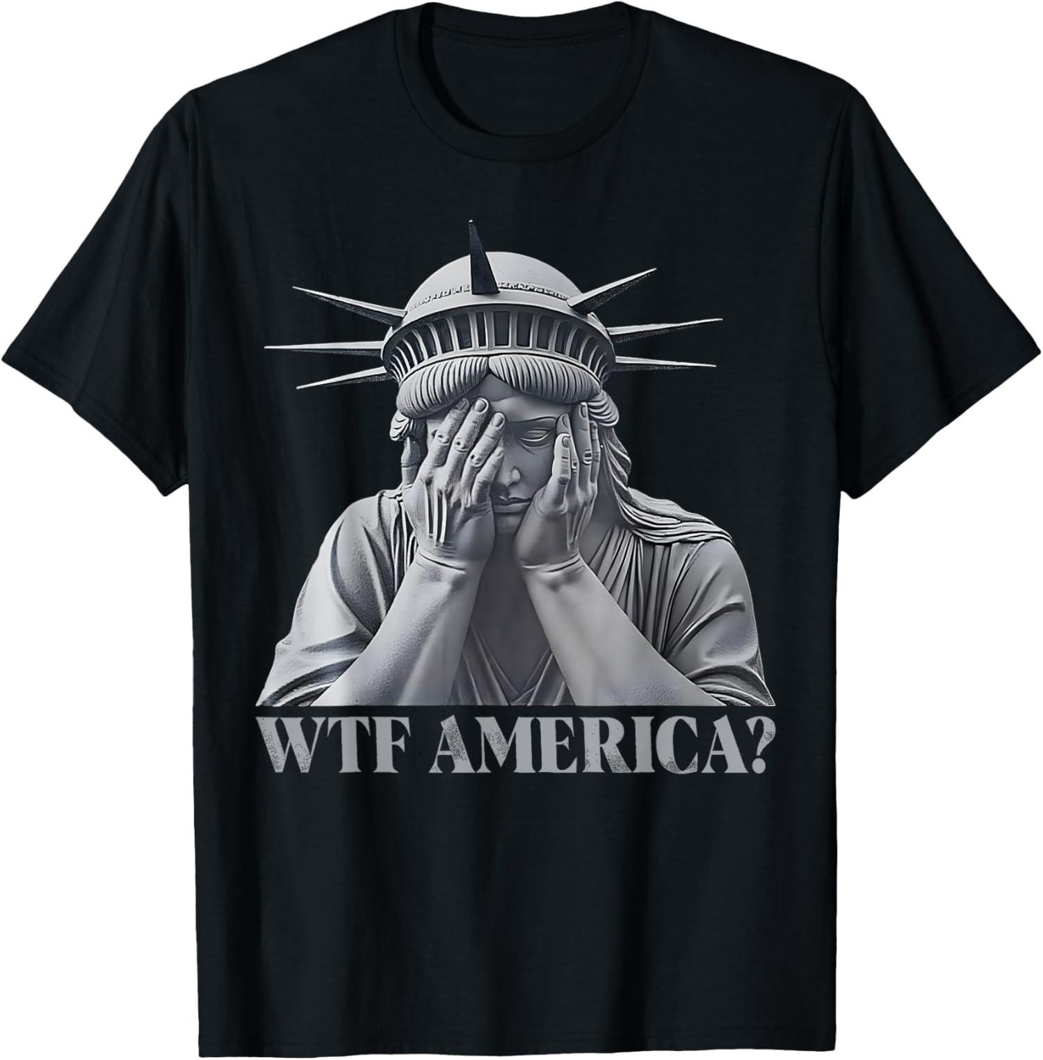 Anti-Trump What The F America? Resist Political Desig Unisex T-Shirt S разноцветный