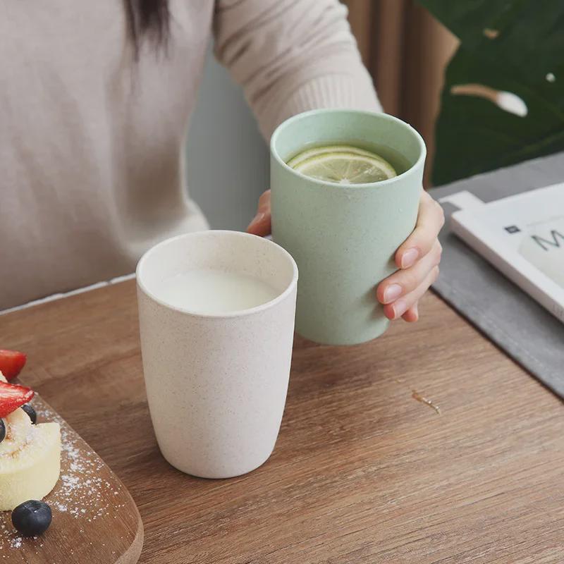 Cupă pentru periuță de dinți din paie de grâu - Îngroșată, rotundă, logo-ul imprimat, pahar din plastic pentru cadou pentru cuplu