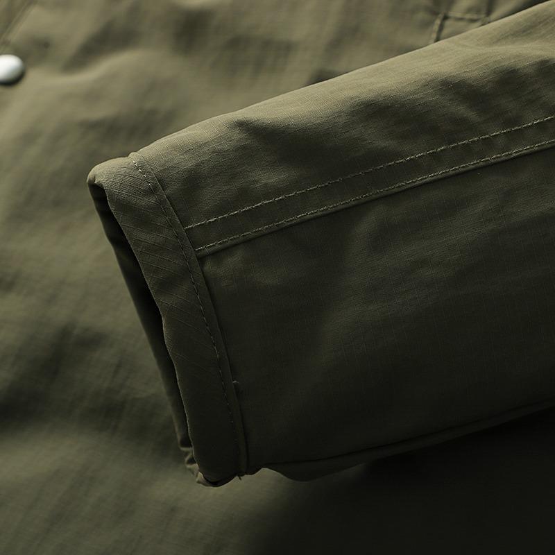 Men's Retro Quilted Cotton Jacket - Warm, Trendy, Loose Fit, Casual V-Neck for Autumn/Winter