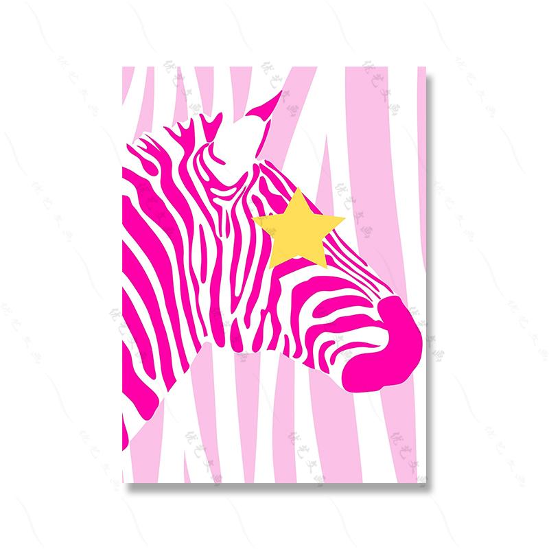 Fashion Pink Leopard Zebra Poster Minimalist Wall Artwork Modern Canvas Painting Print Love Pictures Kid Nursery Room Home Decor