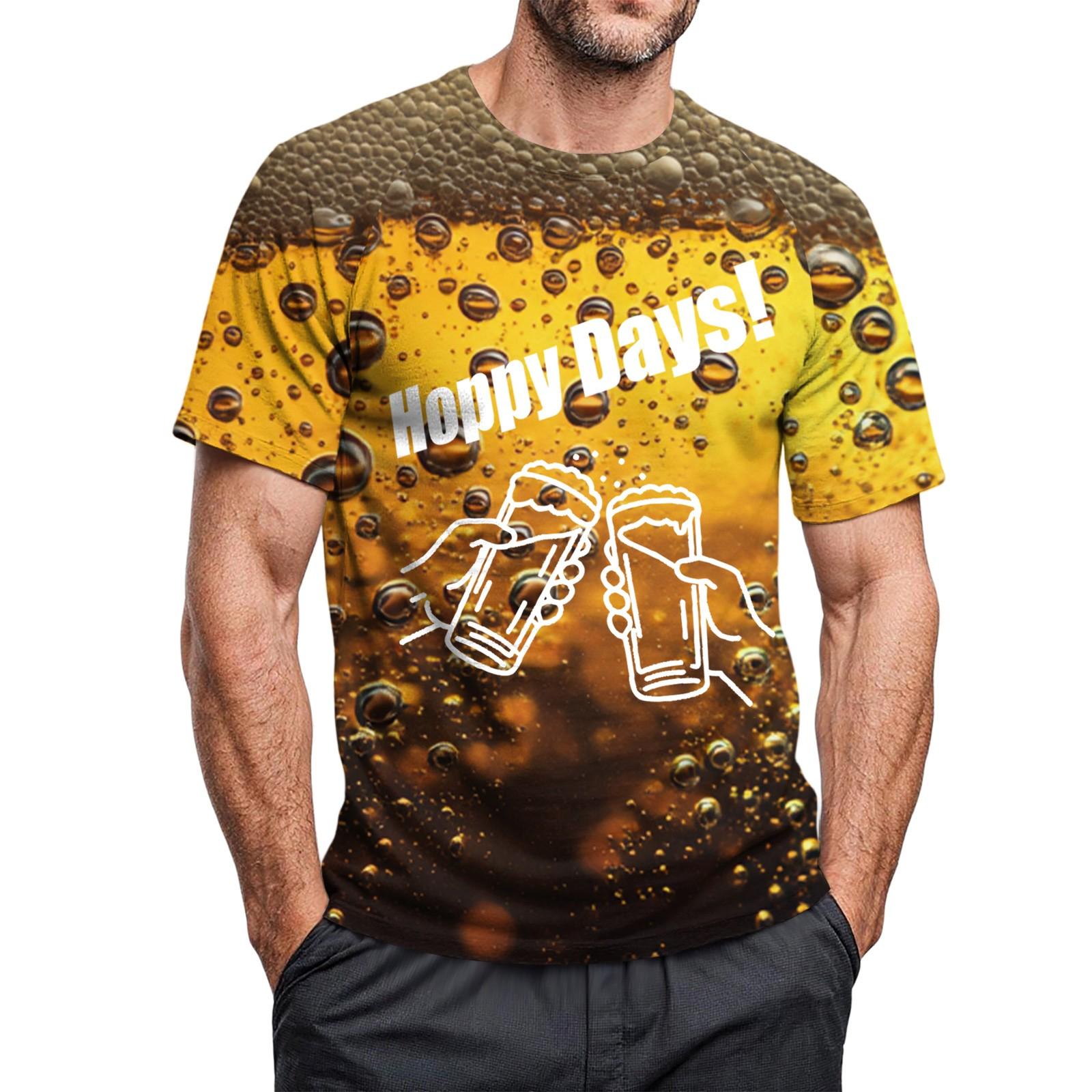 Men s -neck Casual Printed Short-sleeved T-shirt Top M
