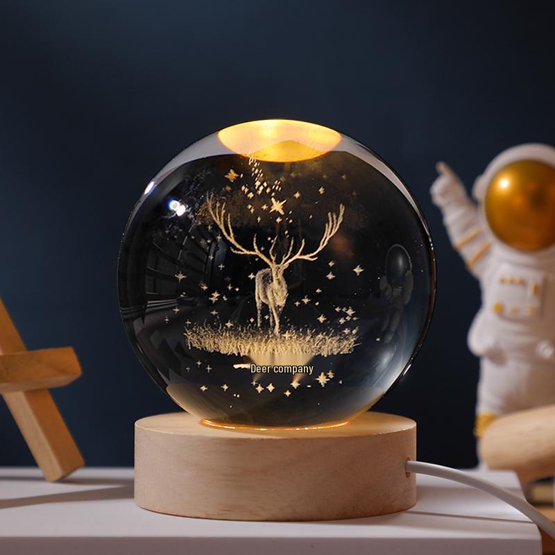 Luminous Starry Sky Crystal Ball Night Light - Creative Glass Ball Gift for Teacher's Day or Birthday Decoration.