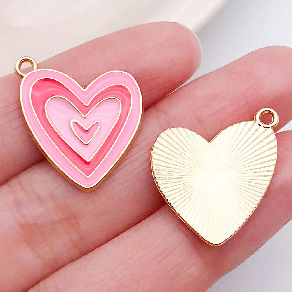 Red And Love Heart Peach Jewellery Accessories Diy Bracelet Keychain Necklace Pendant Alloy Oil Drop