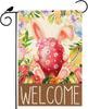 Welcome Bunny Eggs Rabbits Easter Garden Ag 12x18 Inch Double Sided Small Mini Yard Ag Outdoor Outside Holiday Party Dec