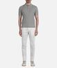 PANICALE Gray Striped Linen Polo Shirt