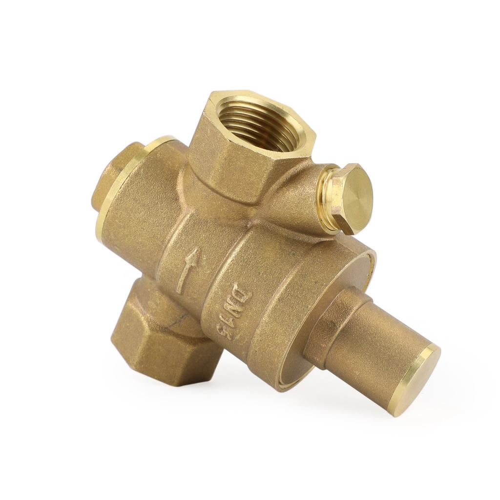DN15 Brass Adjustable 1/2" Water Pressure Regulator Reducer With Gauge Meter