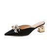 Fashion With Heel Slides Pointed Toe Shoes Women's Slippers and Ladies Sandals Outside New Fashion Chic Elegant Summer 2025 Style Luxury