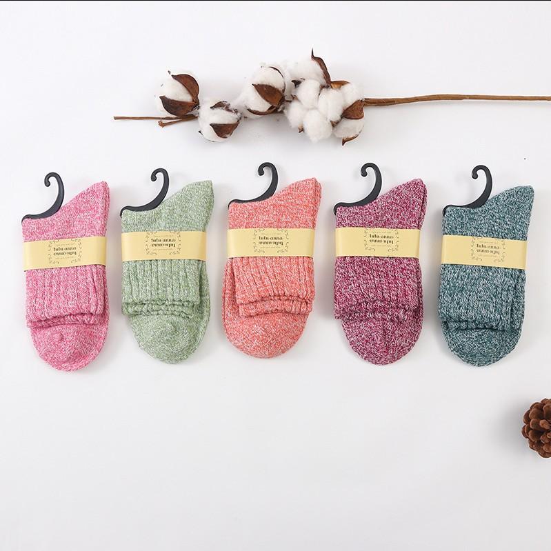 10 Pairs Autumn Winter Women Solid Color  Socks Blended Cotton Sock of Korean Style Fashionable Breathable Casual Sports Mid  Socks