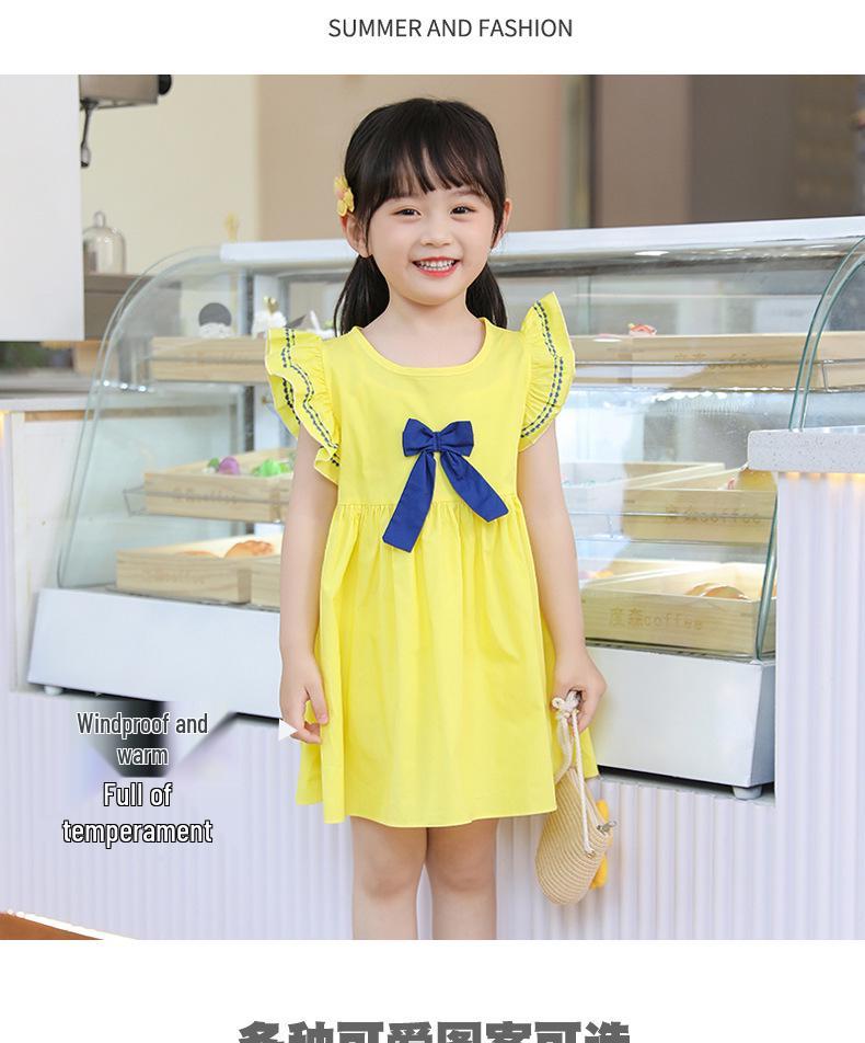 2025 Girls' Bow Princess Dress - Medium & Large Children's Skirt