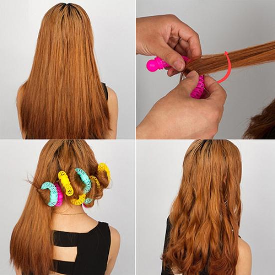 6/8Pcs Convenient Hair Magic Curler Rollers Spiral Curls Hair Styling DIY Tools