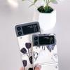 Do Samsung Galaxy Z Flip 4 3 etui kwiaty tulipanów malowane przezroczyste, odporne na wstrząsy Pc twarda tylna pokrywa do etui Samsung Zflip4 Flip3