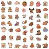 10/30/50PCS Cute Capybara PVC Sticker Aesthetic Decoration Scrapbooking Sketchbook Korean Stationery School Supplies