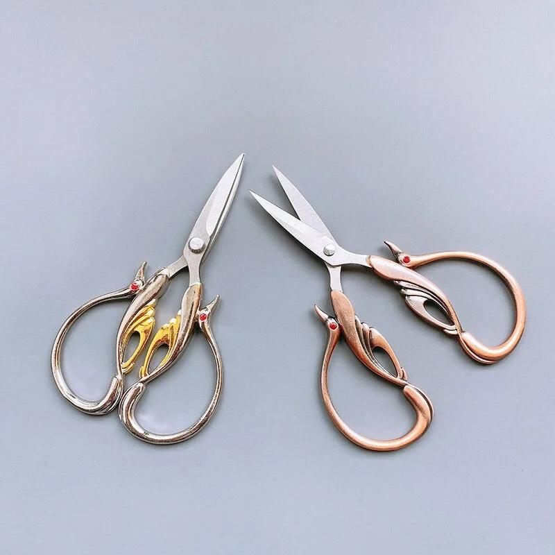 1Pcs Sewing Scissor Craft Tailor Vintage Cut Art Cross Handicraft European Fabric Antique Embroidery Scissors Retro Stitch Shear