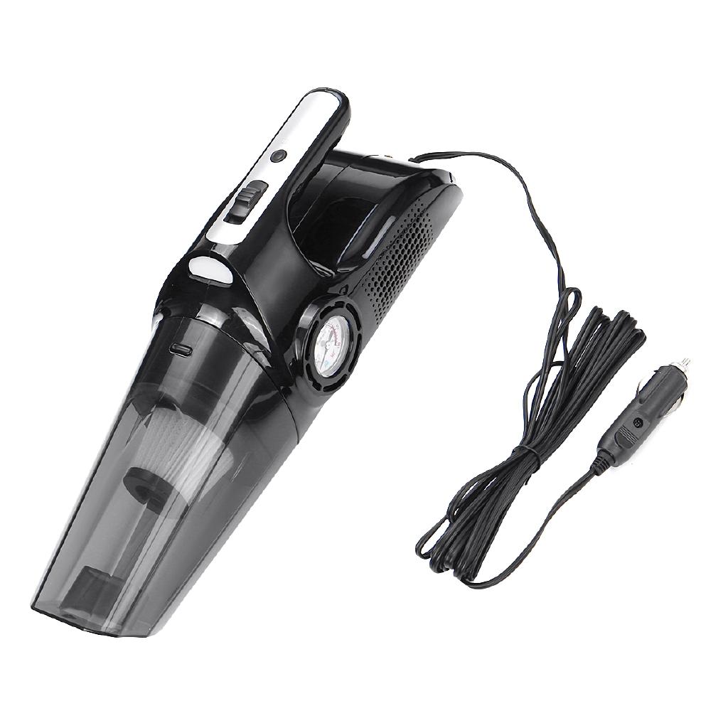 120W Automobile Car Vacuum cleaner Vacuuming Auto Portable Handheld Vacuum Cleaner Wet Dry Tire Inflator Pump Pressure Gauge 4-In-1
