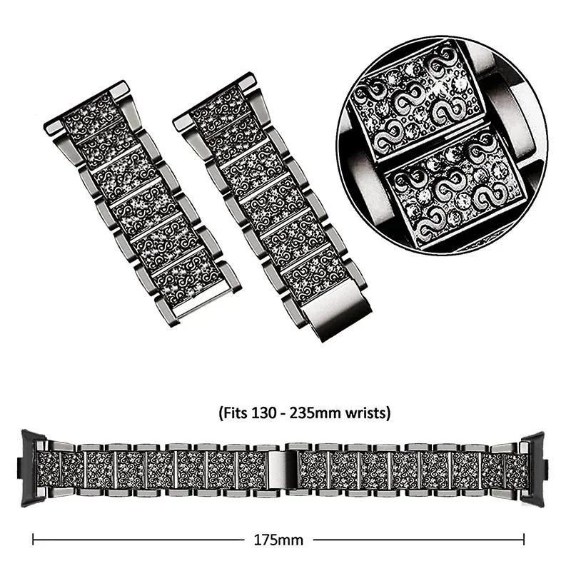 Luxury Stainless Steel Band For Redmi Watch 6 5 4 Diamond Strap For Xiaomi Mi Band 8Pro 9Pro Wristband Women Bling Bracelet Band