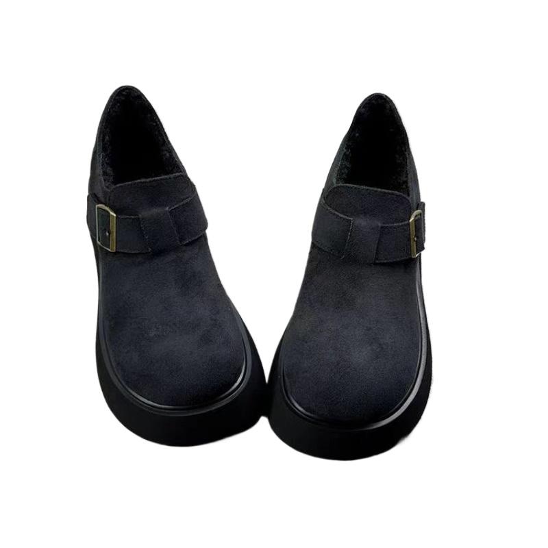 Women's Snow Boots Round Toe Fleece Lined Thick Bottom Platform Shoes Rubber Sole Summer Casual Solid Color Adult Footwear