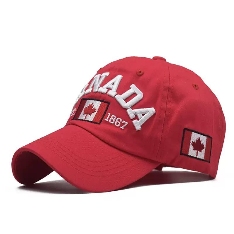 Berretto da Baseball in Cotone Unisex Papà del Canada Berretto con Bandiera Foglia d'Acero Berretto Unisex Ricamato Cappelli da Sole da Esterno per Adulti
