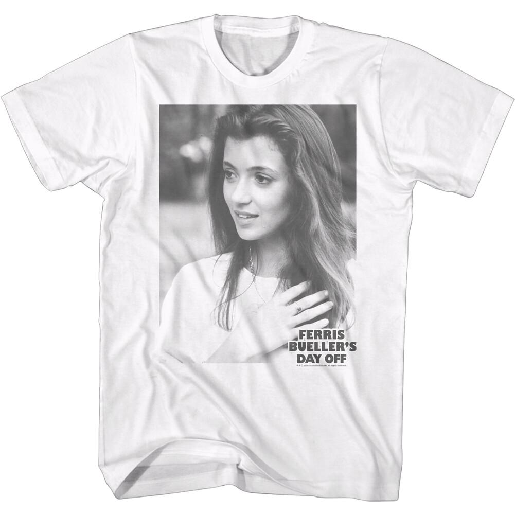 Ferris Bueller Day Off 80 Movie Sloane Black White Picture Men T Shirt L