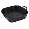 1pc of 22cm silicone air fryer oven baking plate pizza fried chicken silicone basket reusable air fryer liner accessory