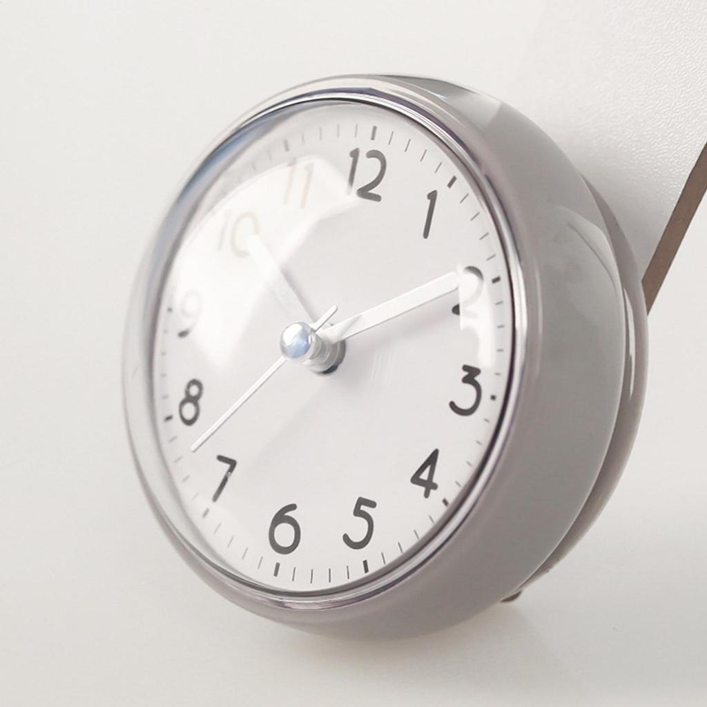 Dusch-Anti-Beschlag Wasserdicht Mini Klein Tischdekoration Küche Wohn Badezimmer Wanduhr Toilette Rund Saugnapf Dekor Kunst