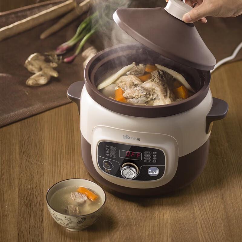 BEAR ZMD 4L Electric Purple Clay Stew Pot CN Plug (adapter Included)