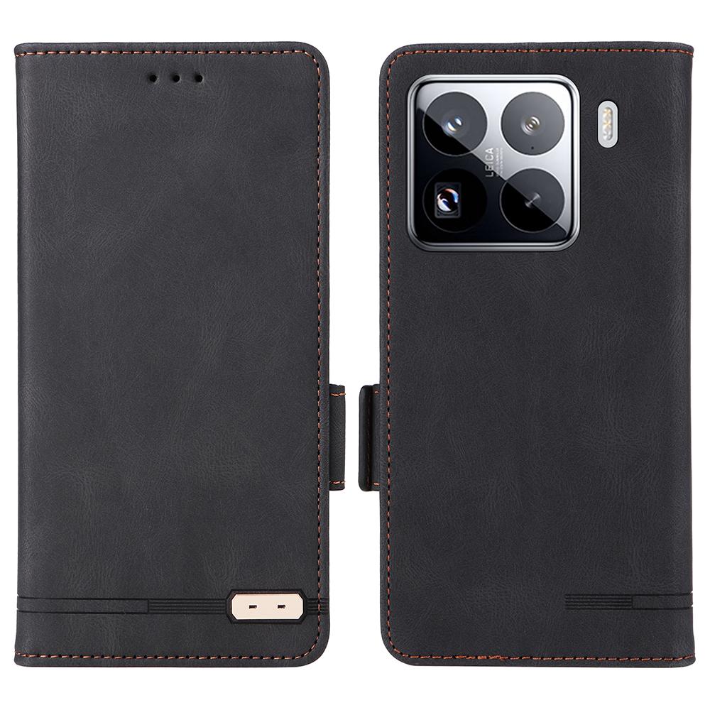For Xiaomi 15 Pro Case Leather Wallet Flip Phone Cover with Hardware Decor