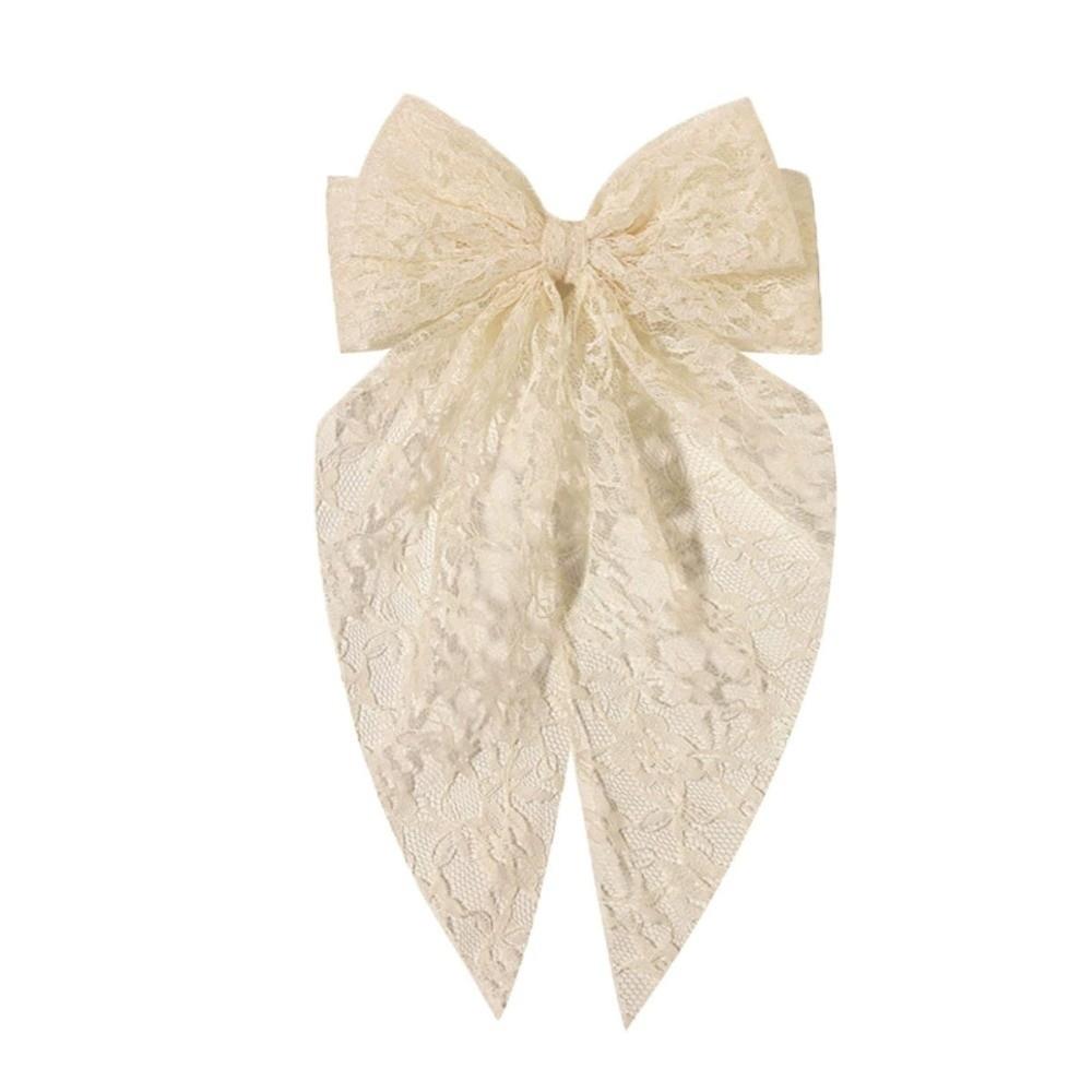 

New Cut-out Lace Hair Clip Lace Butterfly Knot Bow Fabric Spring Clamp Vintage Korean Style Hairpin For Women