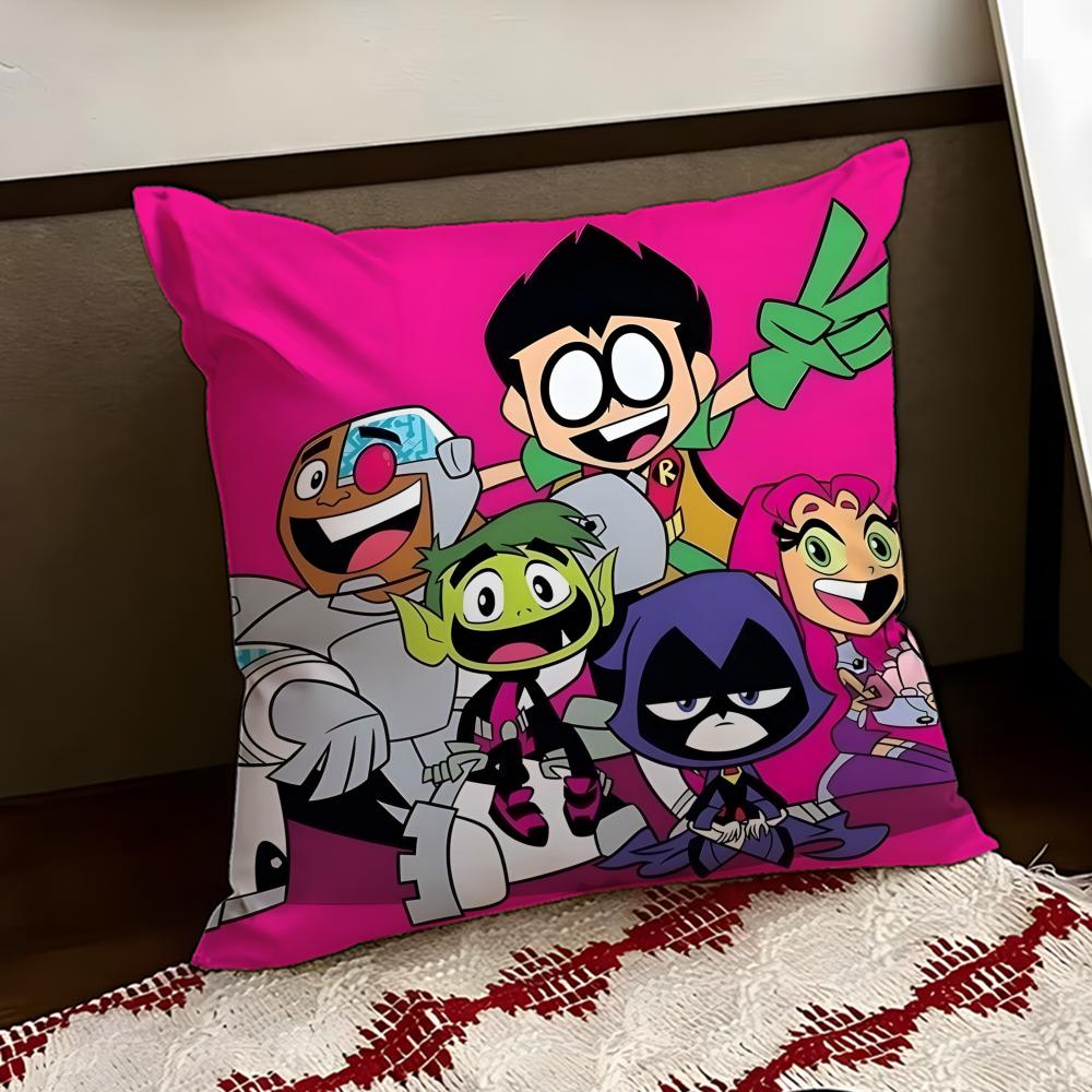 Anime TTeen TTitansS Go Cushion Cover Reversible Soft Durable Pillow Cover Home Car MultiScene Use for Daily Comfort