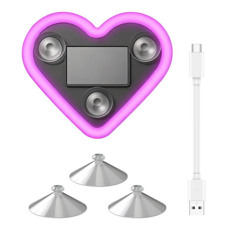 

X 42440 Neon LED Heart Solar Car Light роза розовый