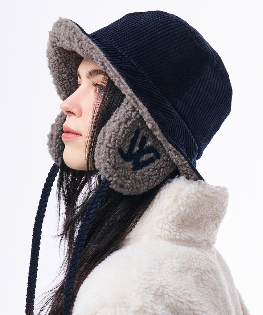 Hwaiteusaenjeu Corduroy Earmuff Bucket Hat Munster (8 Colors)