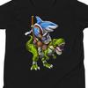 Shark Riding T-Rex Dinosaur T-Shirt, Ninja Samurai Shirt