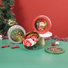 Різдвяна прозора кругла бляшана коробка для печива, цукерок та шоколадних подарунків