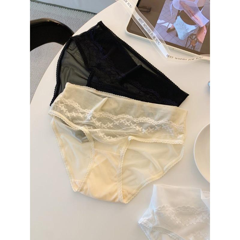 Ladies Summer Light Luxury Sexy Lace Careful Machine Waist Triangle Briefs