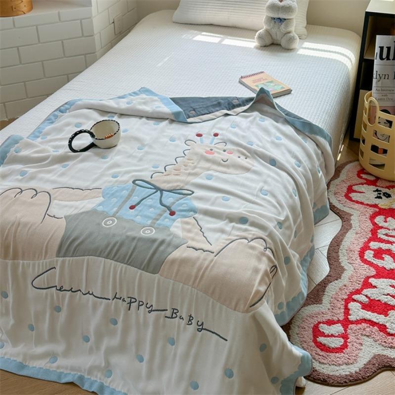 New Class A ten-layer yarn cotton puff quilt summer bath towel machine washable thin quilt nap blanket