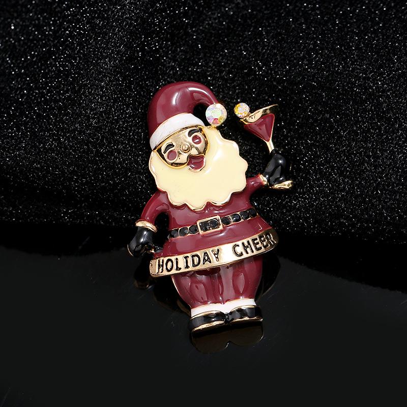Broche Navideño de Muñeco de Nieve de Halloween Europeo-Americano - Accesorio de Corsage de Alta Gama con Gota de Aceite
