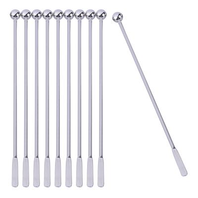 Kaffee Rührer Halter Trinken Dekoration Swizzle Sticks Cocktail Lange Griff Silber