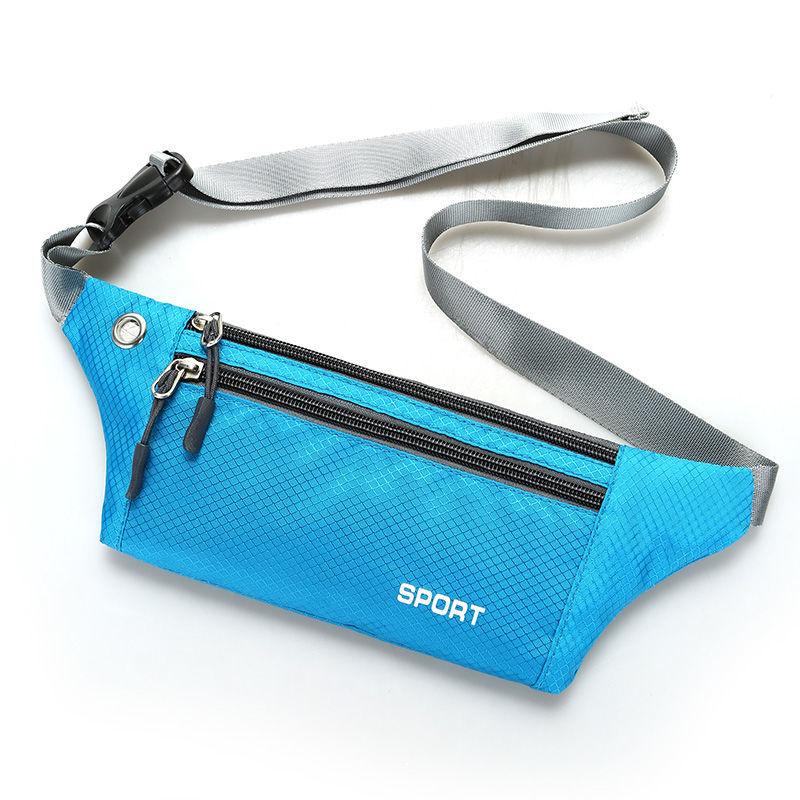 WTEMPO Outdoor Waterproof Mobile Phone Portable Waist Bags Solid Color Sports Night Running Cycling Zipper Lightweight Waist Packs