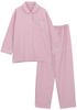 Kaituck Family SUIMIN CARE Warm Made In Solid Long Sleeve Women's Pajamas, Japan, 100% Cotton, Color, Shirt, Autumn/Winter (M, Pink)