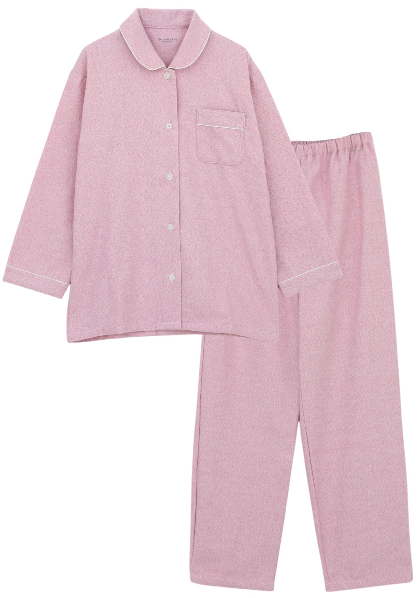 

Kaituck Family SUIMIN CARE Теплые Женские Пижамы с Длинным Рукавом, Сделано в Японии, 100% Хлопок, Цвет, Рубашка, Осень/Зима (М, Розовый) розовый