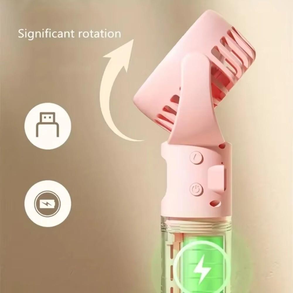 USB Rechargeable Mini Handheld Fan Water Mist Mini Fold Fan Spray Fan with Humidifier Travel Use
