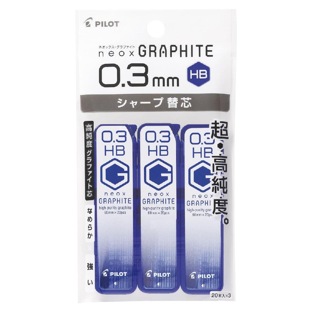 Pilot Mechanical Pencil Lead Neox Graphite HB 3pcs PHRF3G60HB3P 0.3