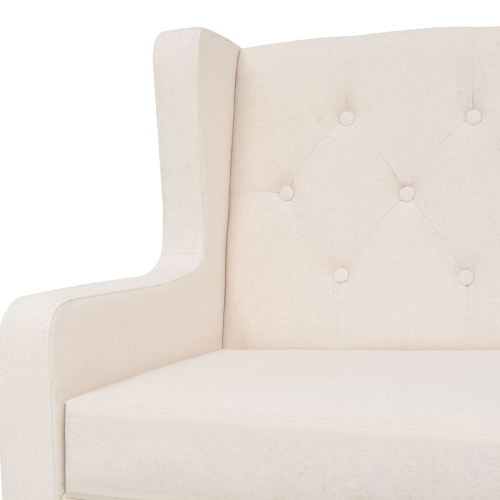 3 Seater Sofa Fabric Cream White White