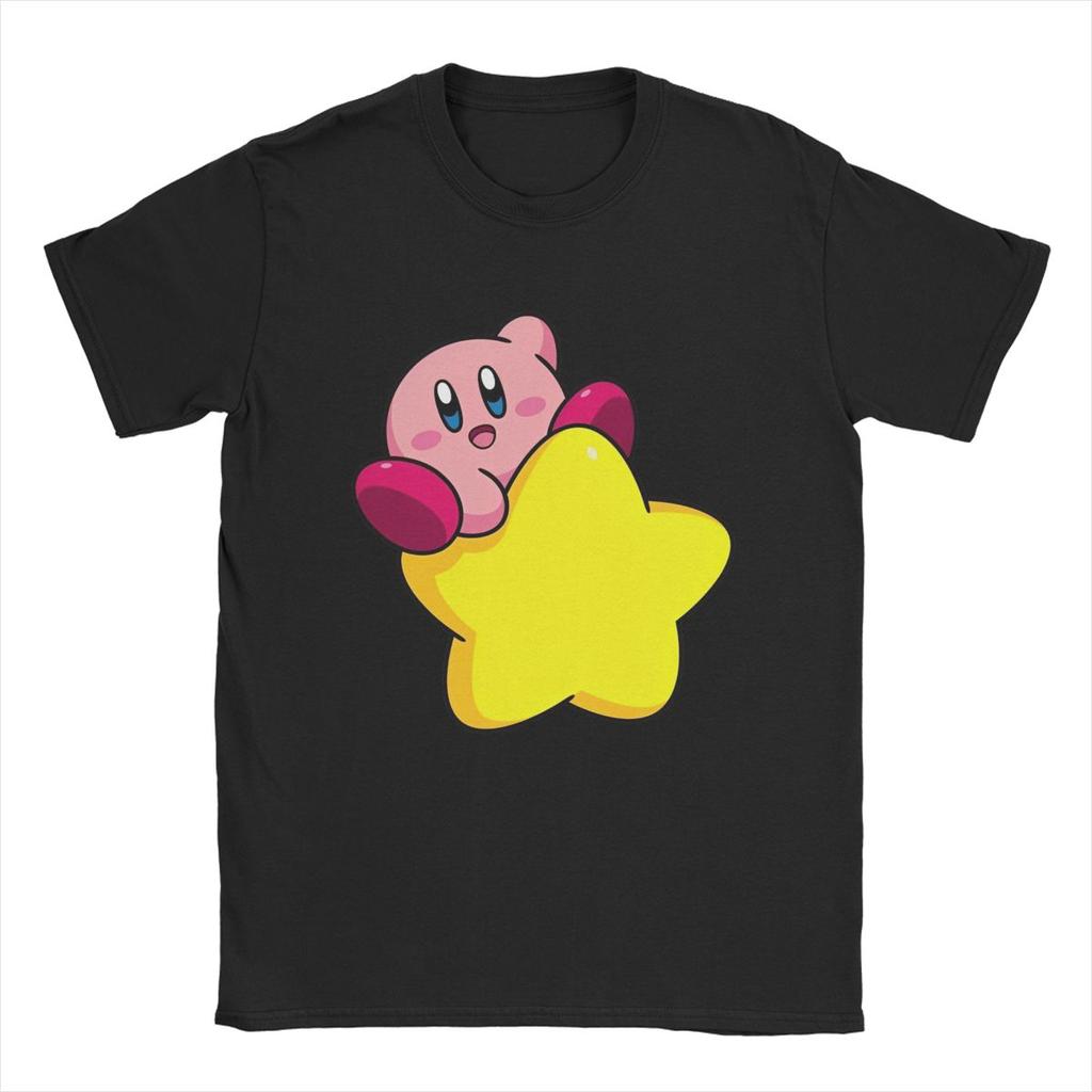 Kirbys Retro Japanese T-Shirts Men Women Nostalgia Childhood ACT Game Awesome Pure Cotton Tees Round Neck T Shirt Clothes
